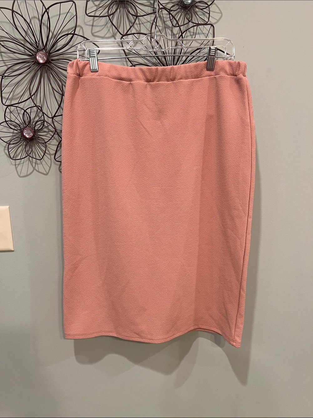 MOA USA Pink Textured Pencil Skirt